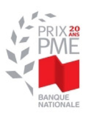 Logo des 20 ans du Prix PME de la Banque Nationale qui souligne l’excellence des entreprises du Québec.
