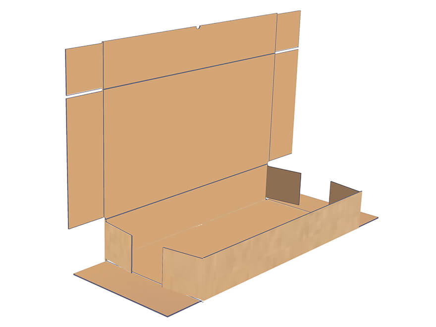 The corners of the box with 5 panels are folded. 