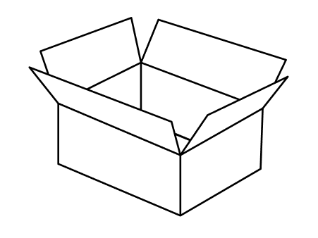 Box sketch with four identical panels at the top and bottom. 