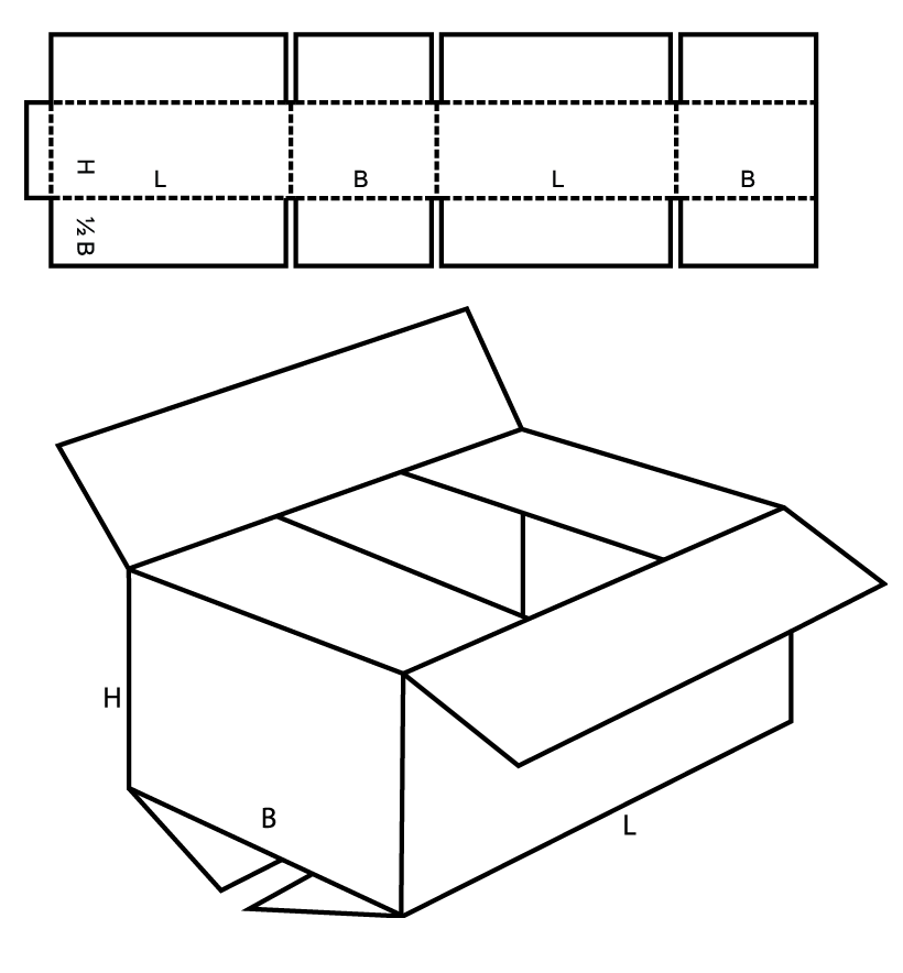 Lettered guidelines of where to fold for assembly.