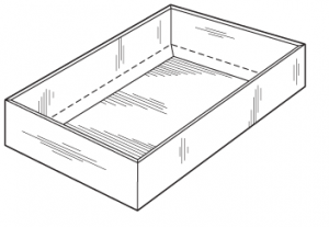 Dieline of the Foot Lock Double Wall Tray. 