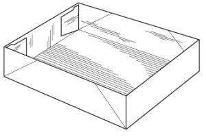 Dieline of the Infold/Outfold Tray.