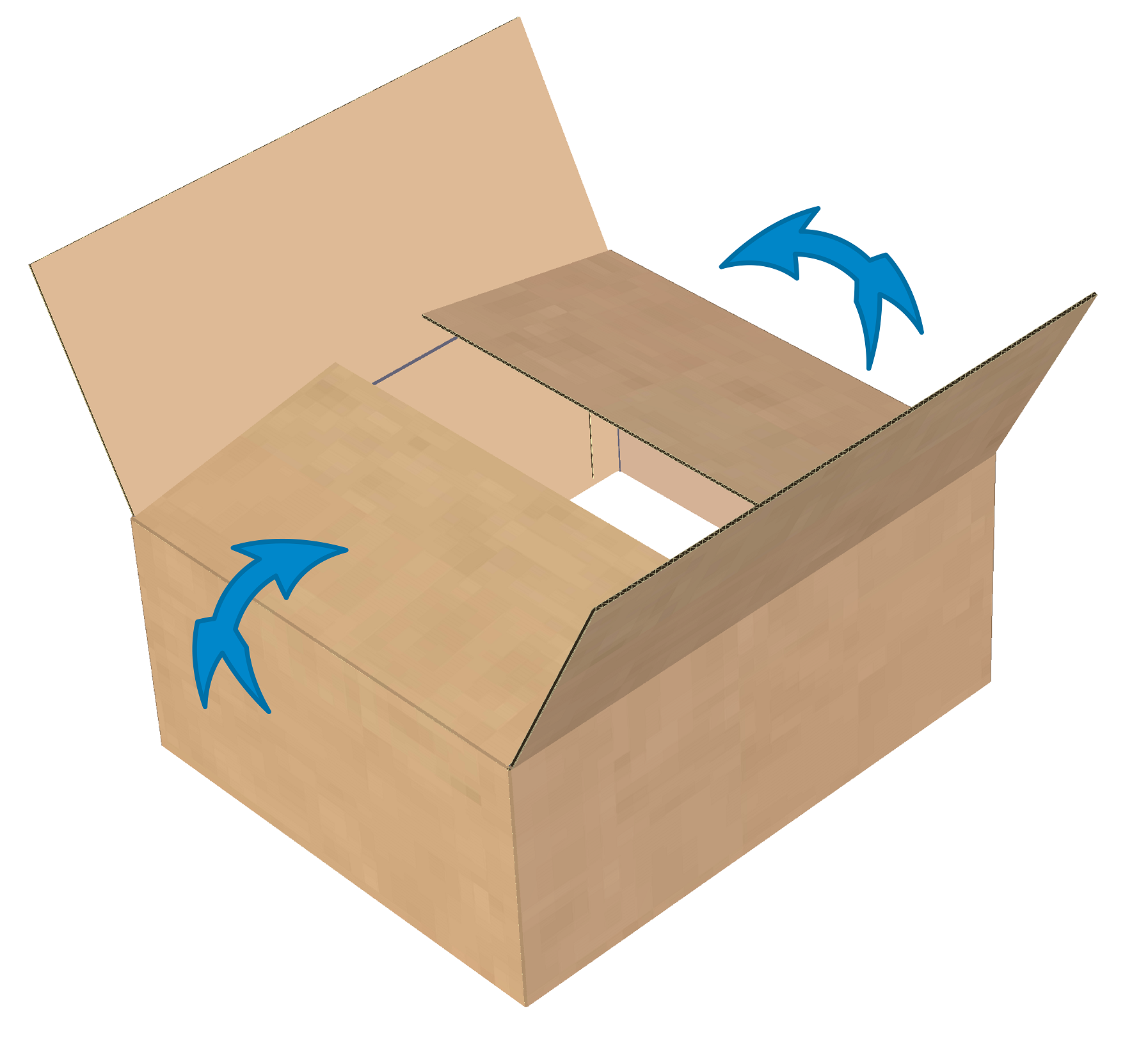 Fold the short flaps to close the half-slot container box. 